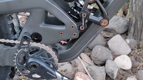 Customer Gunmetal Gray REMtech Pedals installed on their mtb bike.