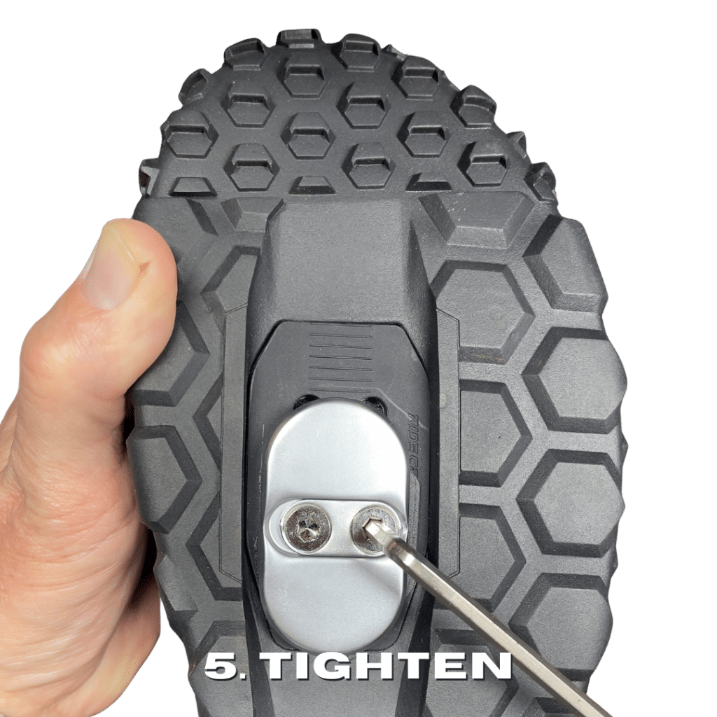 Image of step 5 for installing your REMplates: Tighten bolts with hex.