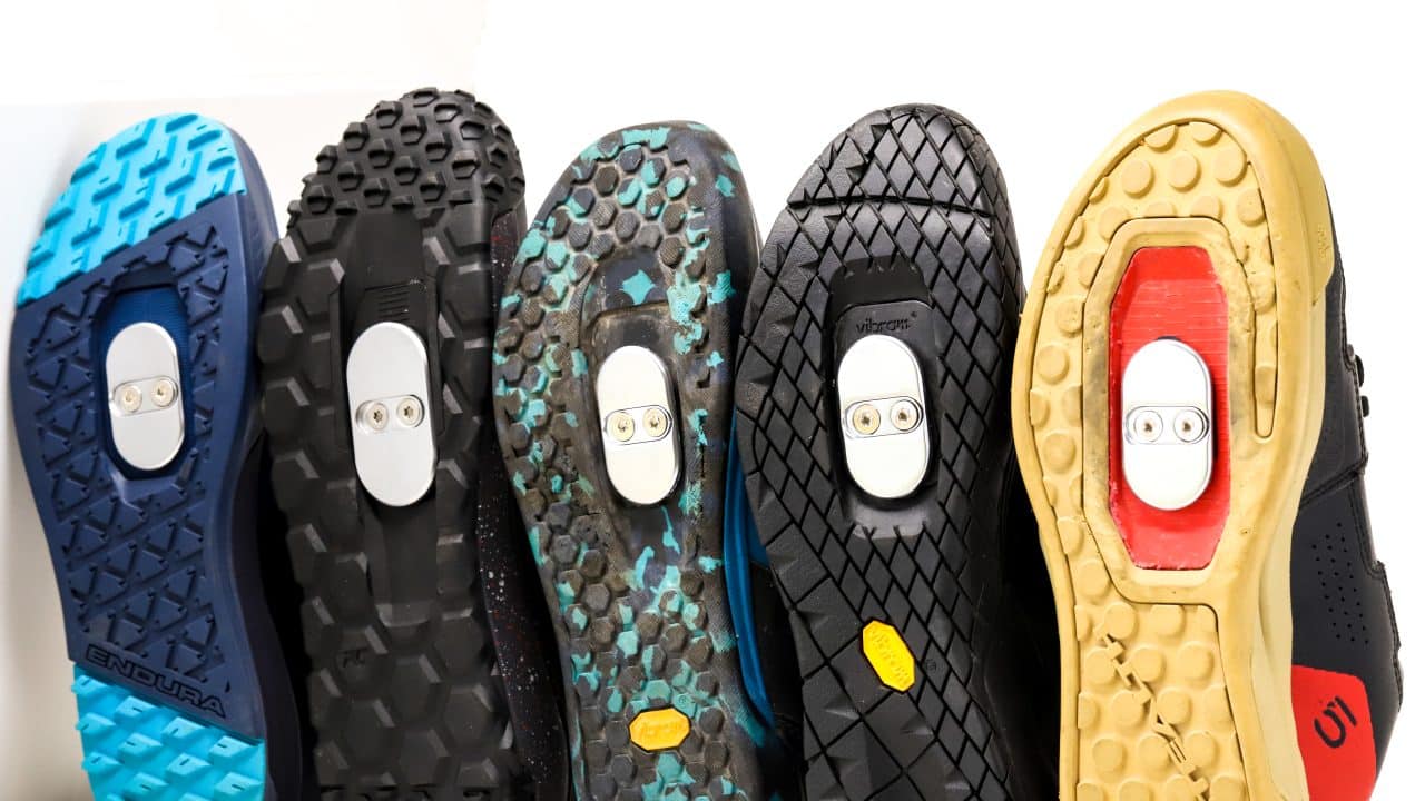 5 Recommended Shoes for REMtech Magnetic Pedals side by side with REMplates installed.